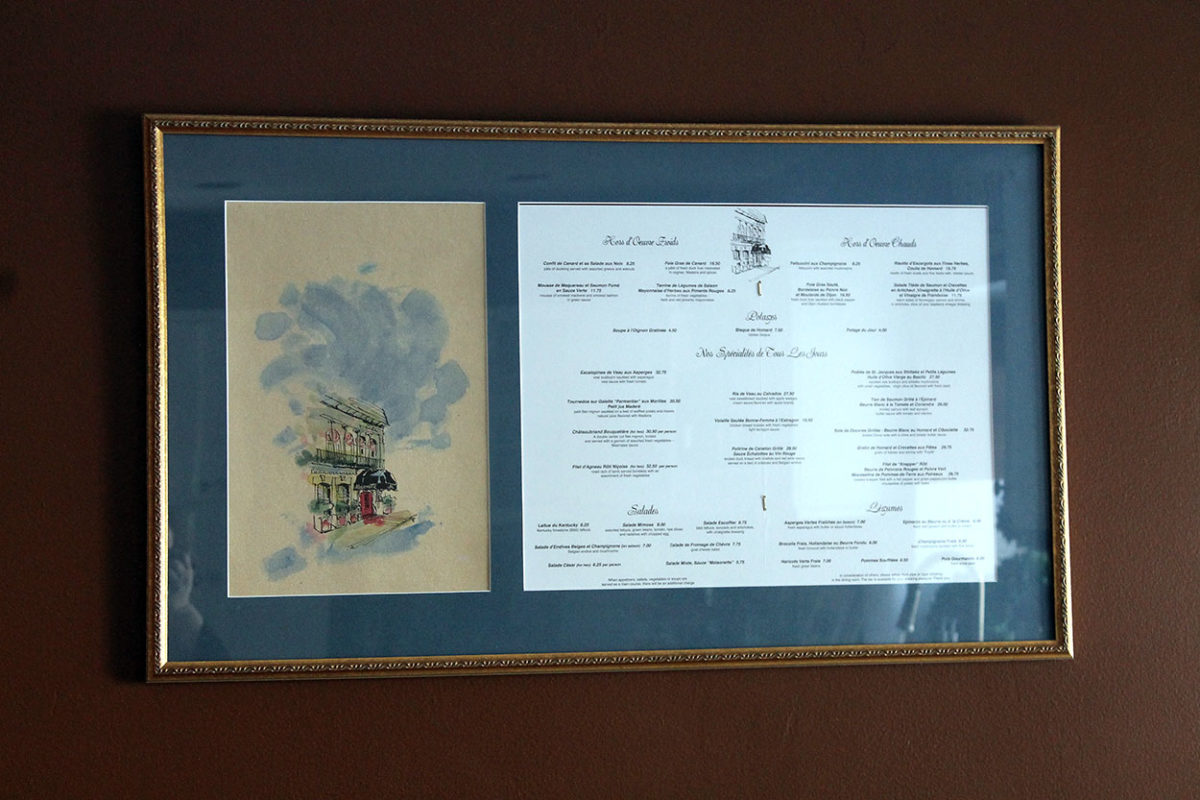framed menus
