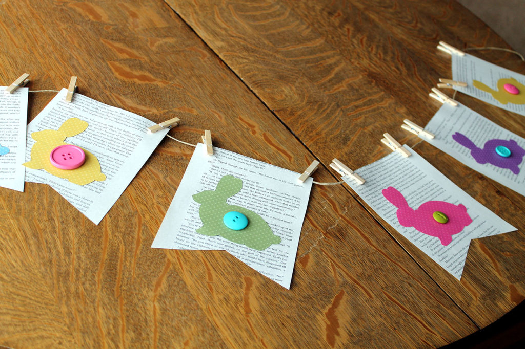 bunny book page bunting | polka dots and picket fences