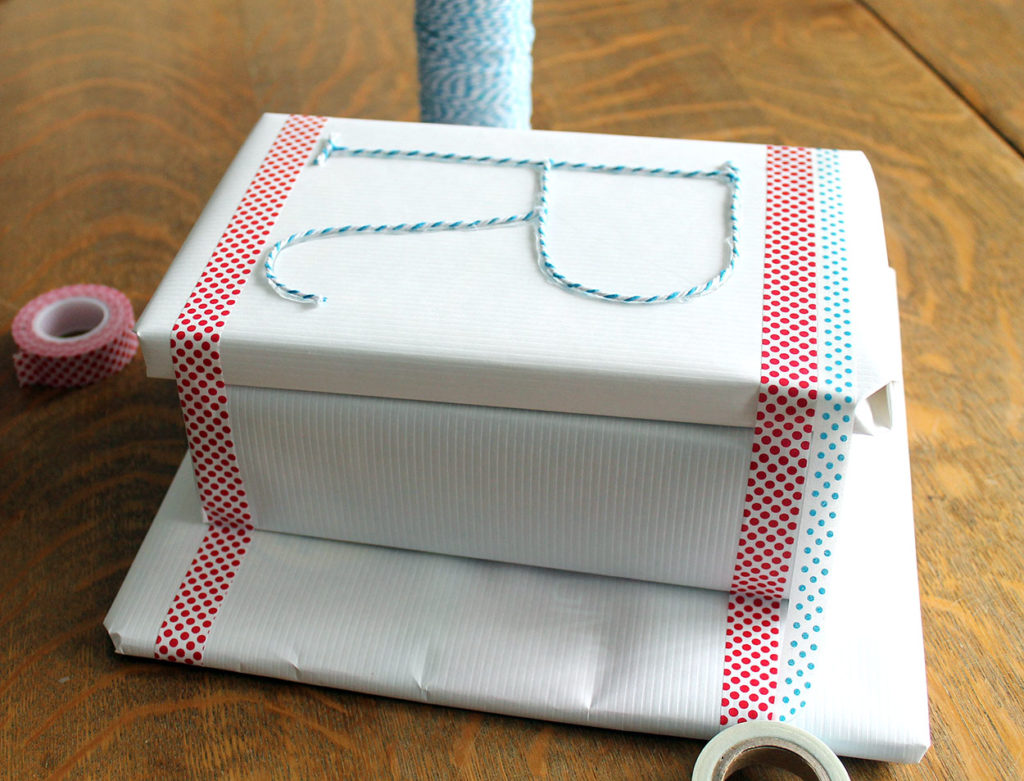 no bow gift wrap | polka dots and picket fences