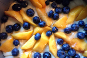 peach and blueberry desserts...two versions | polka dots and picket fences