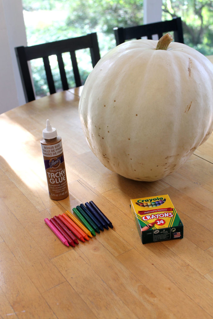 melted crayon pumpkin | polka dots and picket fences