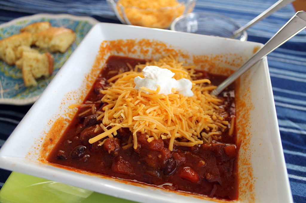 pork, beef, and black bean chili | polka dots and picket fences