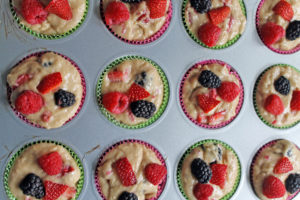 triple berry muffins | polka dots and picket fences