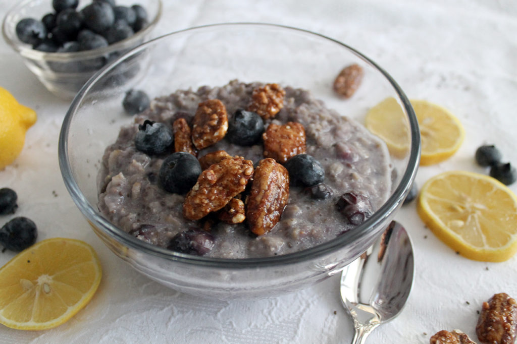 blueberry chia oatmeal | polka dots and picket fences