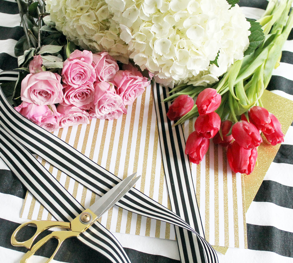 valentine flower arrangement | polka dots and picket fences