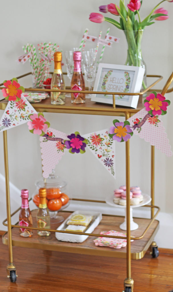 spring is here bar cart styling | polka dots and picket fences
