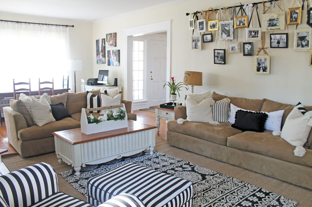 living room makeover | polka dots and picket fences