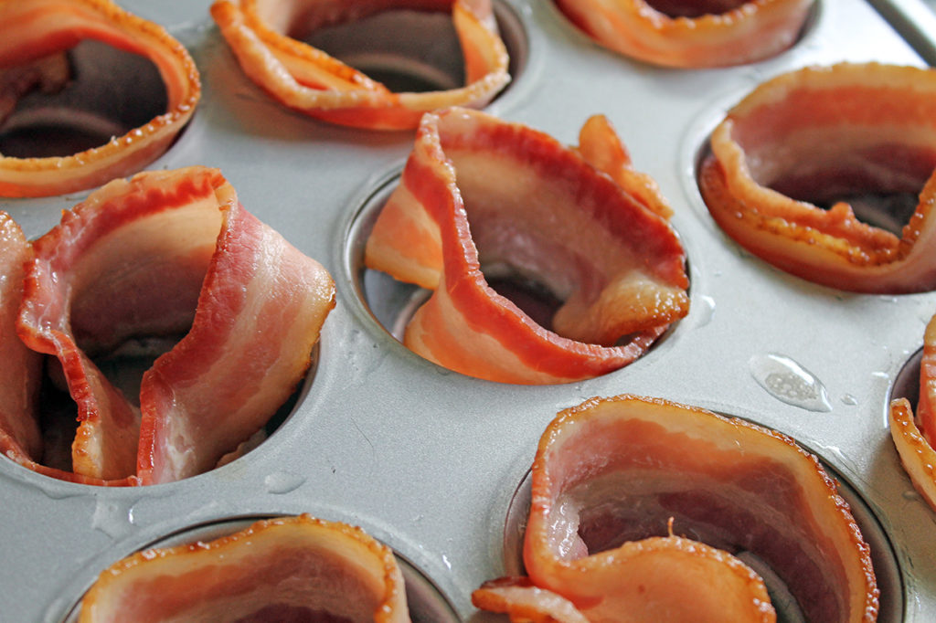 baked egg and bacon cups | polka dots and picket fences